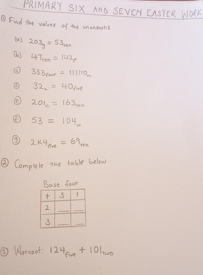 EASTER MATHEMATICS ACTIVITY